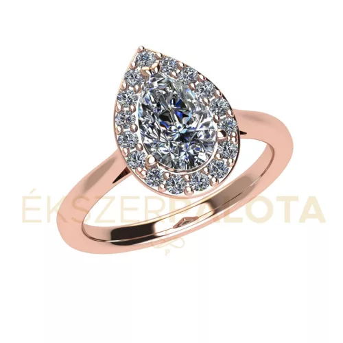 Ékszerpalota eljegyzési gyűrű 0,8ct H/SI gyémánttal BRK671 rozé arany 
