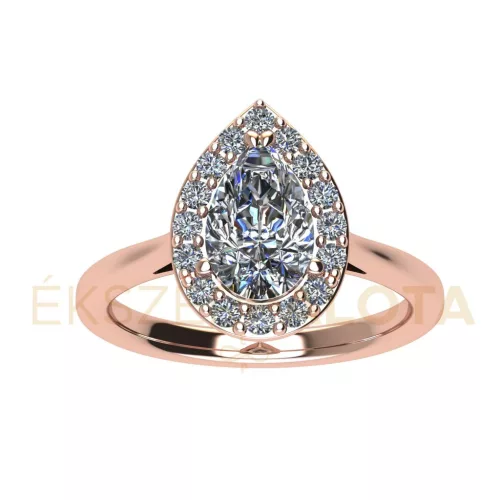 Ékszerpalota eljegyzési gyűrű 0,8ct H/SI gyémánttal BRK671 rozé arany 