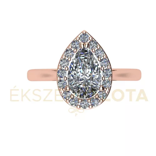 Ékszerpalota eljegyzési gyűrű 0,8ct H/SI gyémánttal BRK671 rozé arany 