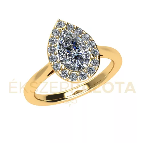 Ékszerpalota eljegyzési gyűrű 0,8ct G/VS gyémánttal BRK671 sárga arany 