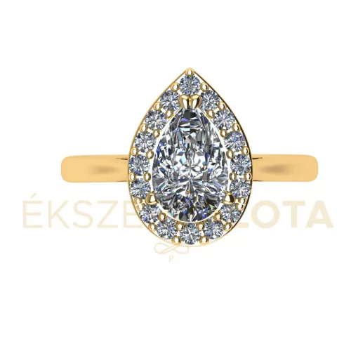 Ékszerpalota eljegyzési gyűrű 0,8ct G/VS gyémánttal BRK671 sárga arany 