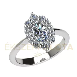   Ékszerpalota eljegyzési gyűrű 0,8ct gyémánttal BRK672 fehér arany 