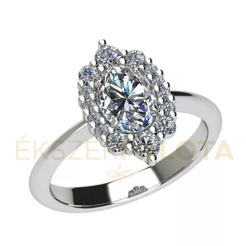 Ékszerpalota eljegyzési gyűrű 0,8ct gyémánttal BRK672 fehér arany 