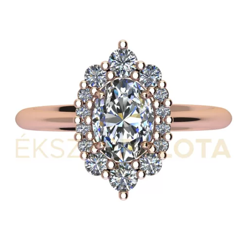 Ékszerpalota eljegyzési gyűrű 0,8ct G/VS gyémánttal BRK672 rozé arany 