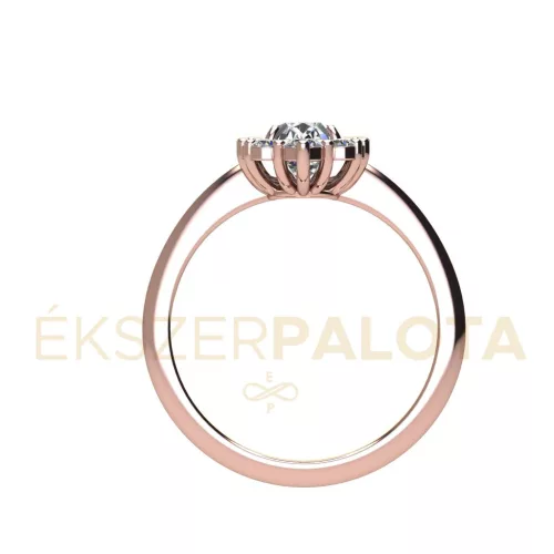 Ékszerpalota eljegyzési gyűrű 0,8ct G/VS gyémánttal BRK672 rozé arany 