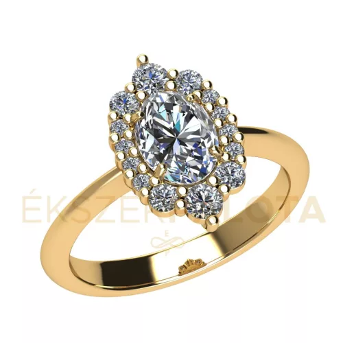 Ékszerpalota eljegyzési gyűrű 0,8ct G/VS gyémánttal BRK672 sárga arany 