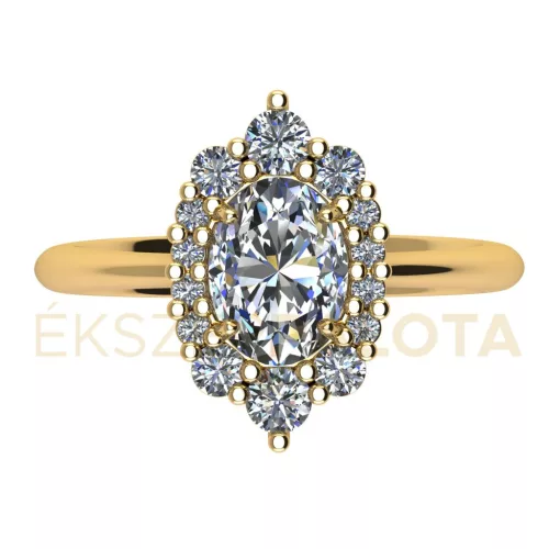 Ékszerpalota eljegyzési gyűrű 0,8ct H/SI gyémánttal BRK672 sárga arany 
