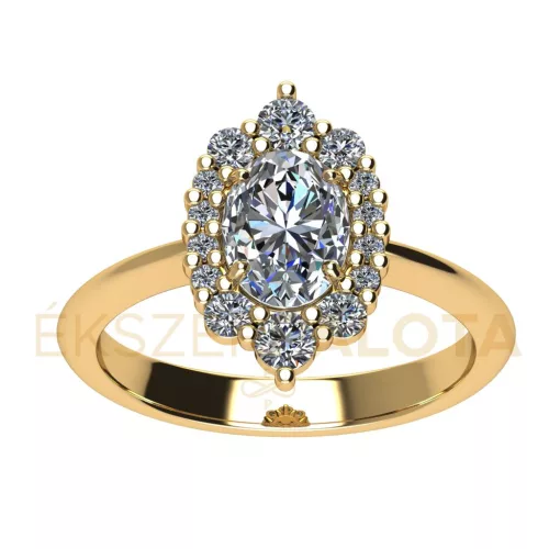 Ékszerpalota eljegyzési gyűrű 0,8ct H/SI gyémánttal BRK672 sárga arany 