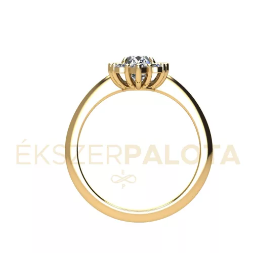 Ékszerpalota eljegyzési gyűrű 0,8ct H/SI gyémánttal BRK672 sárga arany 
