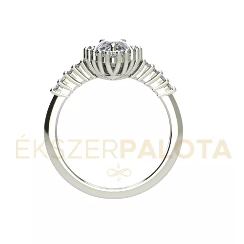 Ékszerpalota eljegyzési gyűrű 0,7ct gyémánttal BRK673 fehér arany 