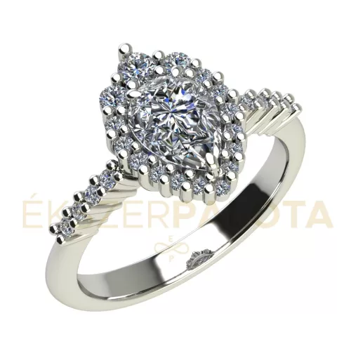 Ékszerpalota eljegyzési gyűrű 0,7ct G/VS gyémánttal BRK673 platina 