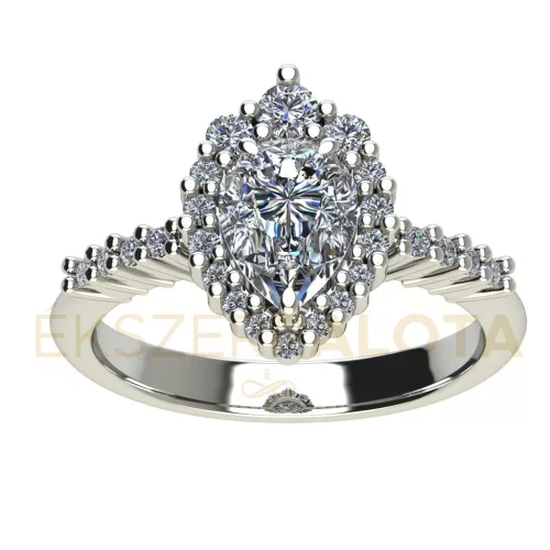 Ékszerpalota eljegyzési gyűrű 0,7ct G/VS gyémánttal BRK673 platina 