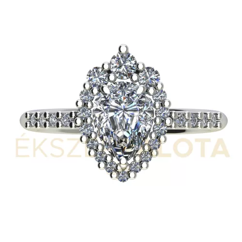 Ékszerpalota eljegyzési gyűrű 0,7ct H/SI gyémánttal BRK673 platina 