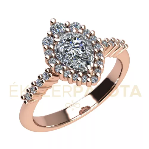 Ékszerpalota eljegyzési gyűrű 0,7ct G/VS gyémánttal BRK673 rozé arany 