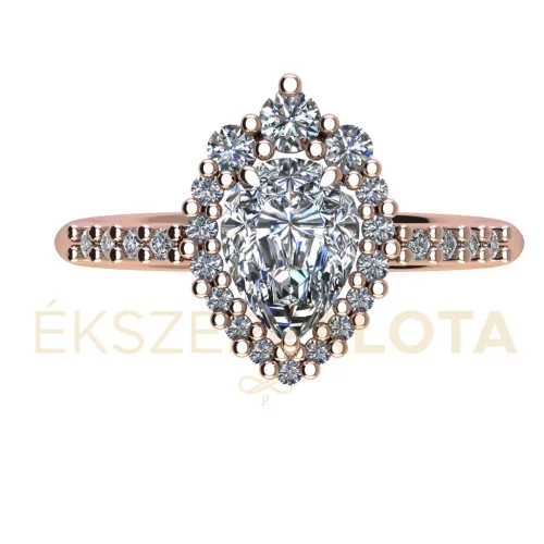 Ékszerpalota eljegyzési gyűrű 0,7ct G/VS gyémánttal BRK673 rozé arany 
