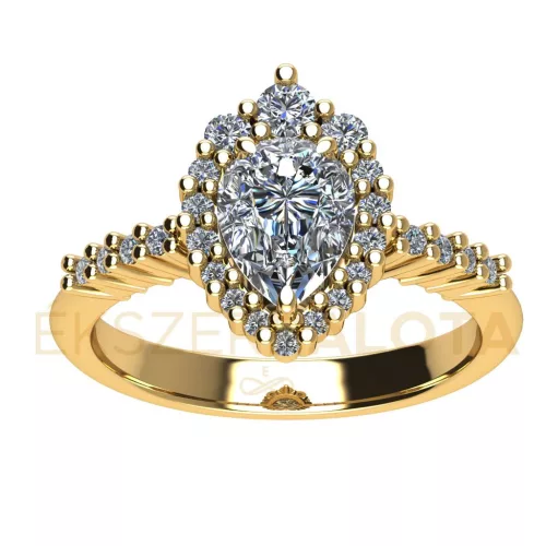 Ékszerpalota eljegyzési gyűrű 0,7ct G/VS gyémánttal BRK673 sárga arany 