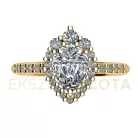 Ékszerpalota eljegyzési gyűrű 0,7ct G/VS gyémánttal BRK673 sárga arany 