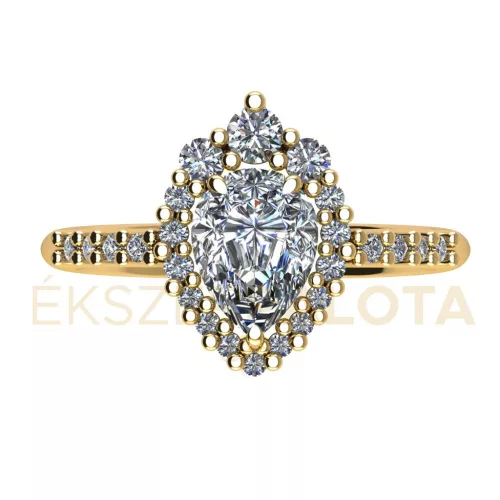 Ékszerpalota eljegyzési gyűrű 0,7ct G/VS gyémánttal BRK673 sárga arany 