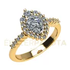 Ékszerpalota eljegyzési gyűrű 0,7ct H/SI gyémánttal BRK673 sárga arany 