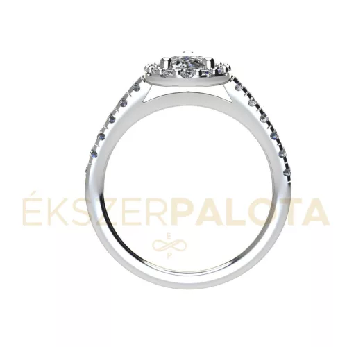 Ékszerpalota eljegyzési gyűrű 1ct G/VS gyémánttal BRK674 platina 