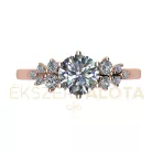 Ékszerpalota eljegyzési gyűrű 0,8ct G/VS gyémánttal BRK677 rozé arany 