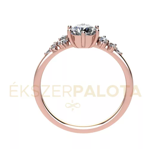 Ékszerpalota eljegyzési gyűrű 0,8ct G/VS gyémánttal BRK677 rozé arany 