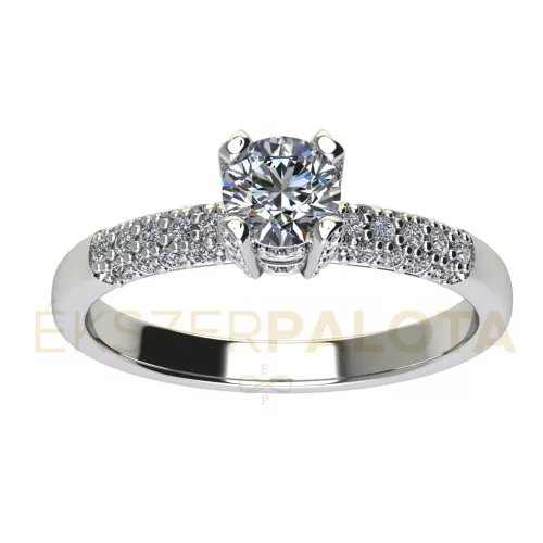 Ékszerpalota eljegyzési gyűrű 0,4ct G/VS gyémánttal BRK678 fehér arany 