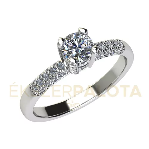 Ékszerpalota eljegyzési gyűrű 0,4ct H/SI gyémánttal BRK678 platina 