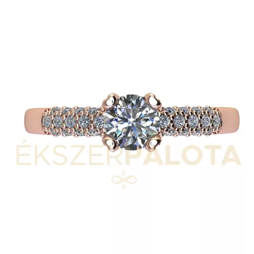 Ékszerpalota eljegyzési gyűrű 0,4ct G/VS gyémánttal BRK678 rozé arany 