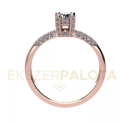 Ékszerpalota eljegyzési gyűrű 0,4ct G/VS gyémánttal BRK678 rozé arany 