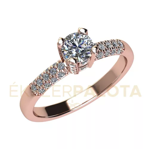 Ékszerpalota eljegyzési gyűrű 0,4ct H/SI gyémánttal BRK678 rozé arany 