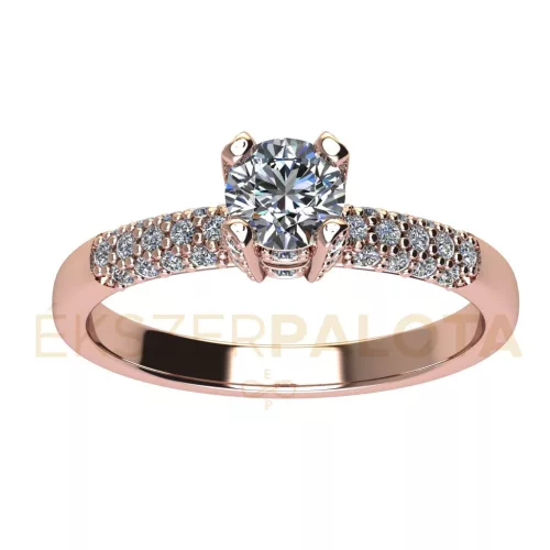 Ékszerpalota eljegyzési gyűrű 0,4ct H/SI gyémánttal BRK678 rozé arany 