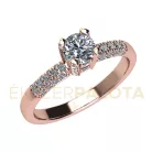 Ékszerpalota eljegyzési gyűrű 0,4ct gyémánttal BRK678 rozé arany 