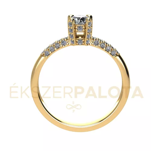 Ékszerpalota eljegyzési gyűrű 0,4ct G/VS gyémánttal BRK678 sárga arany 