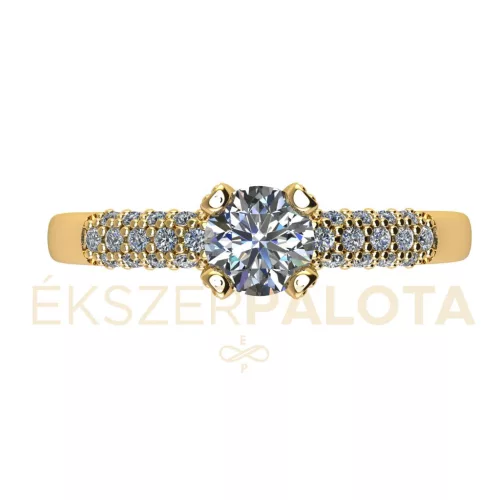 Ékszerpalota eljegyzési gyűrű 0,4ct H/SI gyémánttal BRK678 sárga arany 