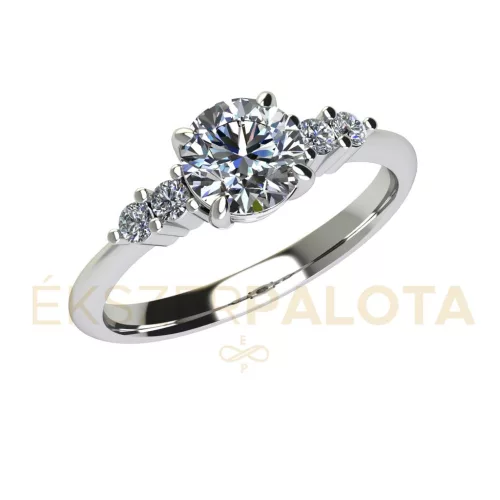 Ékszerpalota eljegyzési gyűrű 0,8ct H/SI gyémánttal BRK680 fehér arany 