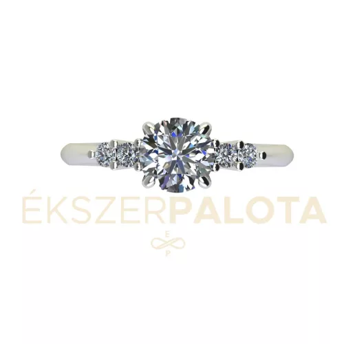 Ékszerpalota eljegyzési gyűrű 0,8ct gyémánttal BRK680 fehér arany 