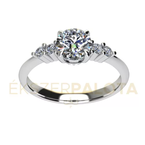 Ékszerpalota eljegyzési gyűrű 0,8ct G/VS gyémánttal BRK680 platina 
