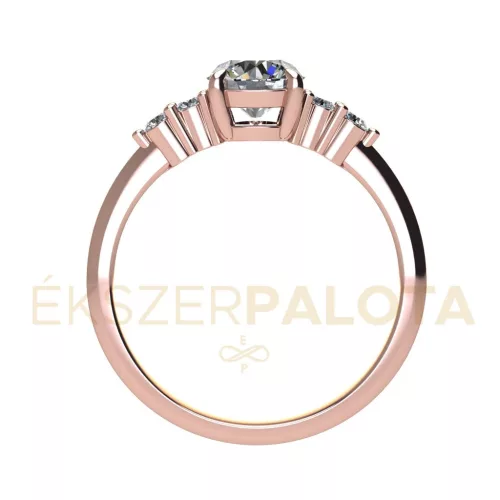 Ékszerpalota eljegyzési gyűrű 0,8ct gyémánttal BRK680 rozé arany 