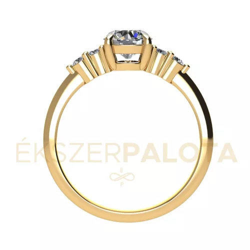 Ékszerpalota eljegyzési gyűrű 0,8ct G/VS gyémánttal BRK680 sárga arany 