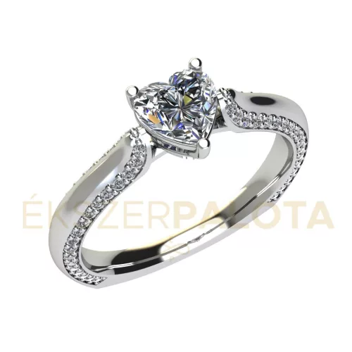 Ékszerpalota eljegyzési gyűrű 0,7ct G/VS gyémánttal BRK682 fehér arany 