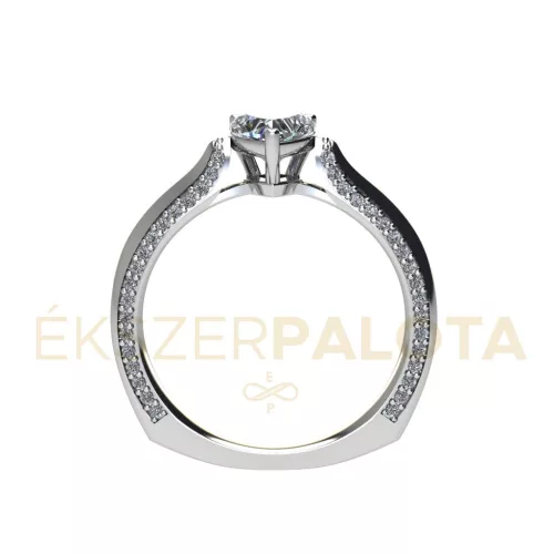 Ékszerpalota eljegyzési gyűrű 0,7ct gyémánttal BRK682 fehér arany 