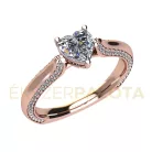 Ékszerpalota eljegyzési gyűrű 0,7ct G/VS gyémánttal BRK682 rozé arany 
