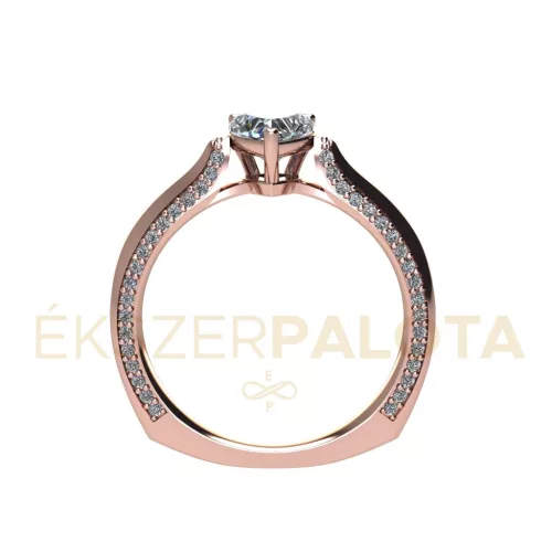 Ékszerpalota eljegyzési gyűrű 0,7ct H/SI gyémánttal BRK682 rozé arany 