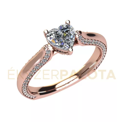 Ékszerpalota eljegyzési gyűrű 0,7ct gyémánttal BRK682 rozé arany 