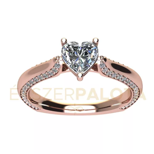 Ékszerpalota eljegyzési gyűrű 0,7ct gyémánttal BRK682 rozé arany 