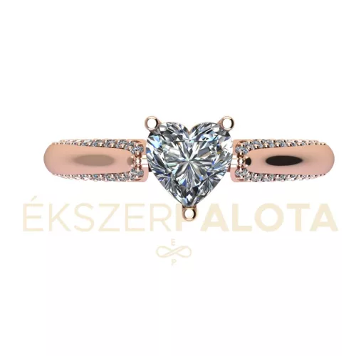 Ékszerpalota eljegyzési gyűrű 0,7ct gyémánttal BRK682 rozé arany 