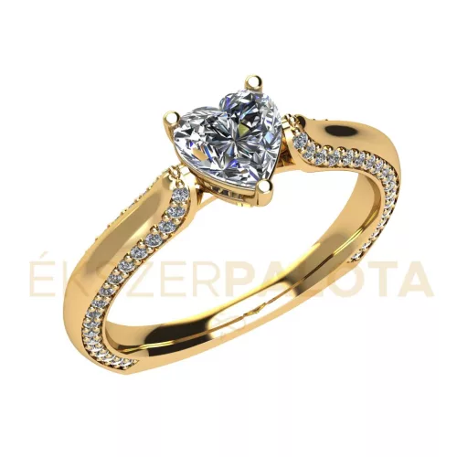 Ékszerpalota eljegyzési gyűrű 0,7ct G/VS gyémánttal BRK682 sárga arany 