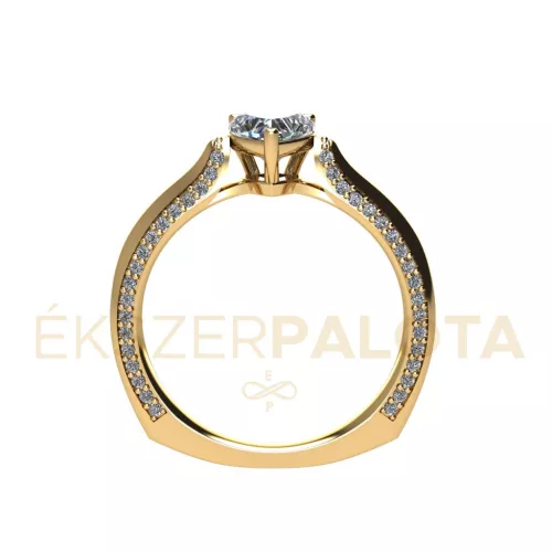 Ékszerpalota eljegyzési gyűrű 0,7ct H/SI gyémánttal BRK682 sárga arany 