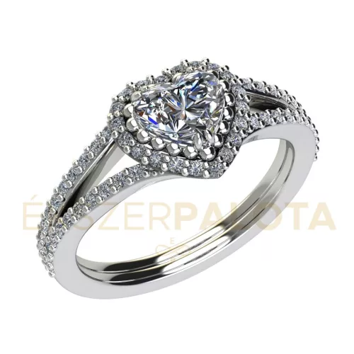 Ékszerpalota eljegyzési gyűrű 0,5ct G/VS gyémánttal BRK683 fehér arany 